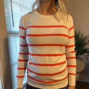 Coral/ White Stripe Sweater